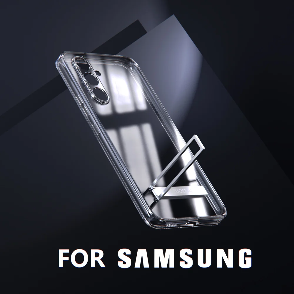 New For Samsung Galaxy A55 Transparent Case with Kickstand Clear Case A 35 55 34 54 32 5G Cover Funda Coque Soft For A15 A14 A33