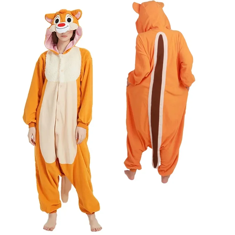 Chipmunks Full Body Clothes Kigurumi Squirrel Onesies For Adults Cosplay Costume Anime Sleepwear One-Piece Pijamas Christmas