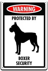 JP's Parcels Dog Signs For Home Wall Decor - 12 x 8 in JPTS364 Warning Protected By Boxer Security
