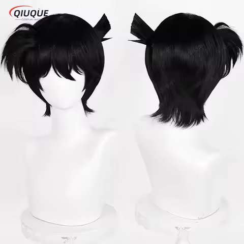 Kudou Shinichi Cosplay Wig Conan Edogawa Black Wig Jimmy Kudo Cosplay Anime Cosplay Wigs Heat Resistant Synthetic Wigs + Wig Cap