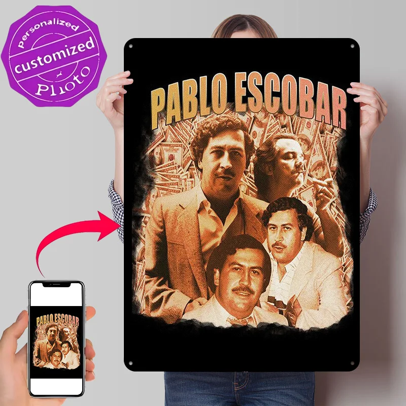Pablo Escobar Cartel Movie Metal Poster Perfect Gift for Fans Lovers Customized Wall Art Metal Sign for Home Decor Ornaments