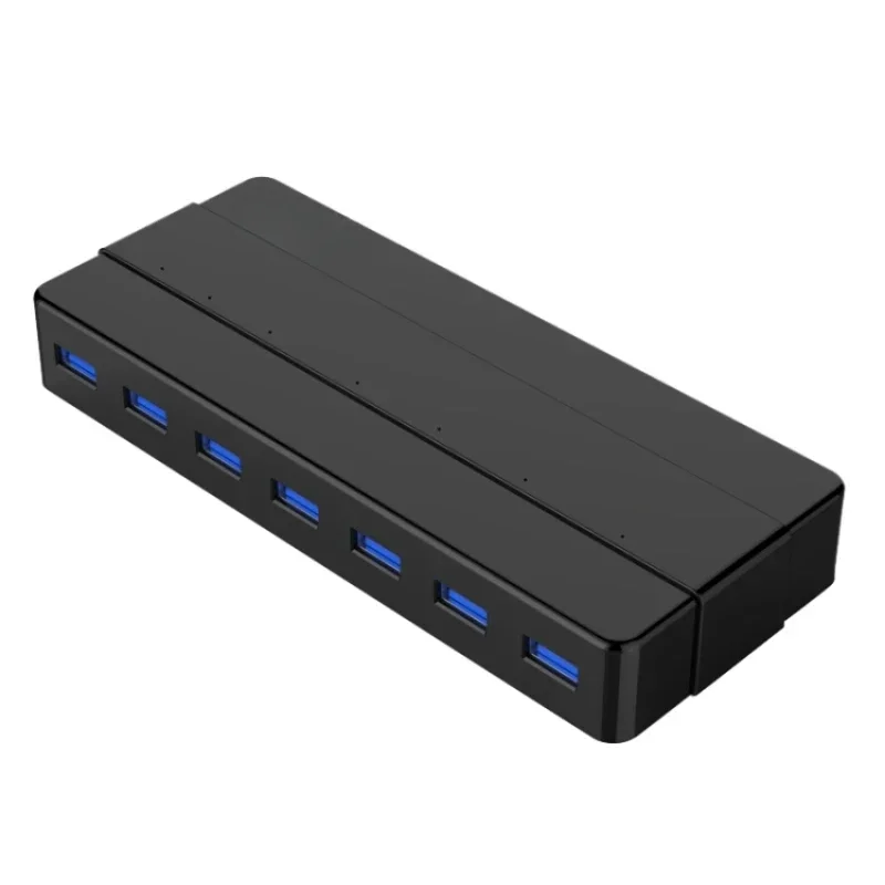 H7928-U3 ABS Material Desktop 7 Ports USB 3.0 HUB with 1m Cable(Black)