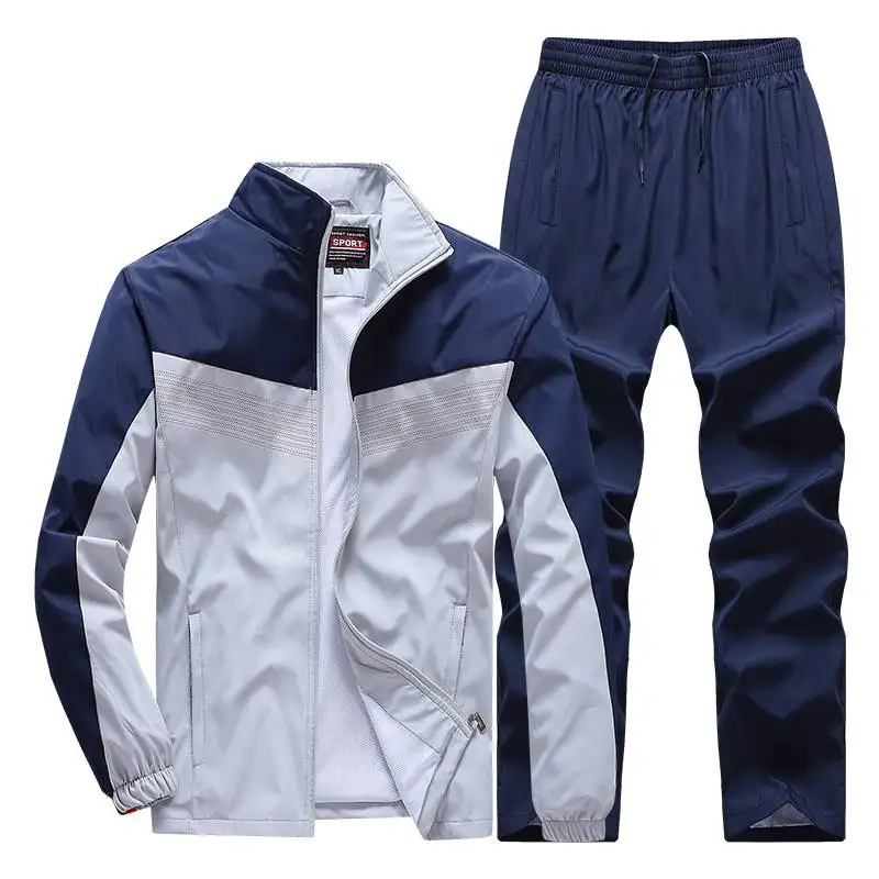 Men\'s Sportswear Suit Fashion Tracksuit Male Casual Active Sets Spring Autumn Running Clothing 2PC Jacket + Pants Asian Size