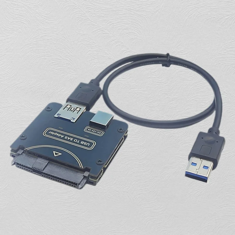 Kartu Ekspansi USB3.0 ke SAS SSD, Adaptor USB ke SAS 29Pin SFF-8482, Kabel Easy Drive 6Gbps untuk Hard Drive Desktop 2.5/3.5 inci SAS