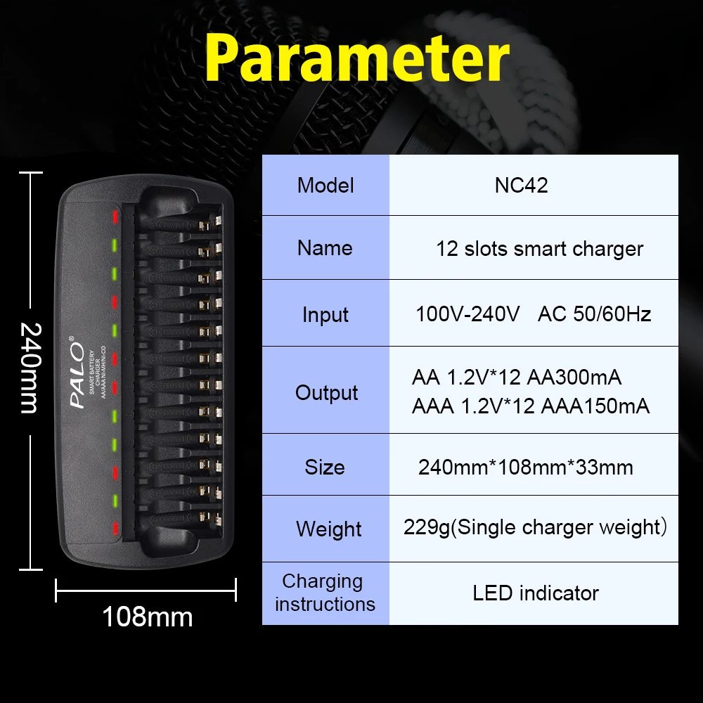 6/8/12/16/24 Slot Fast Smart Charger LED display Intelligent Battery Charger for 1.2V AA AAA NI-MH NI-CD Rechargeable Batteries