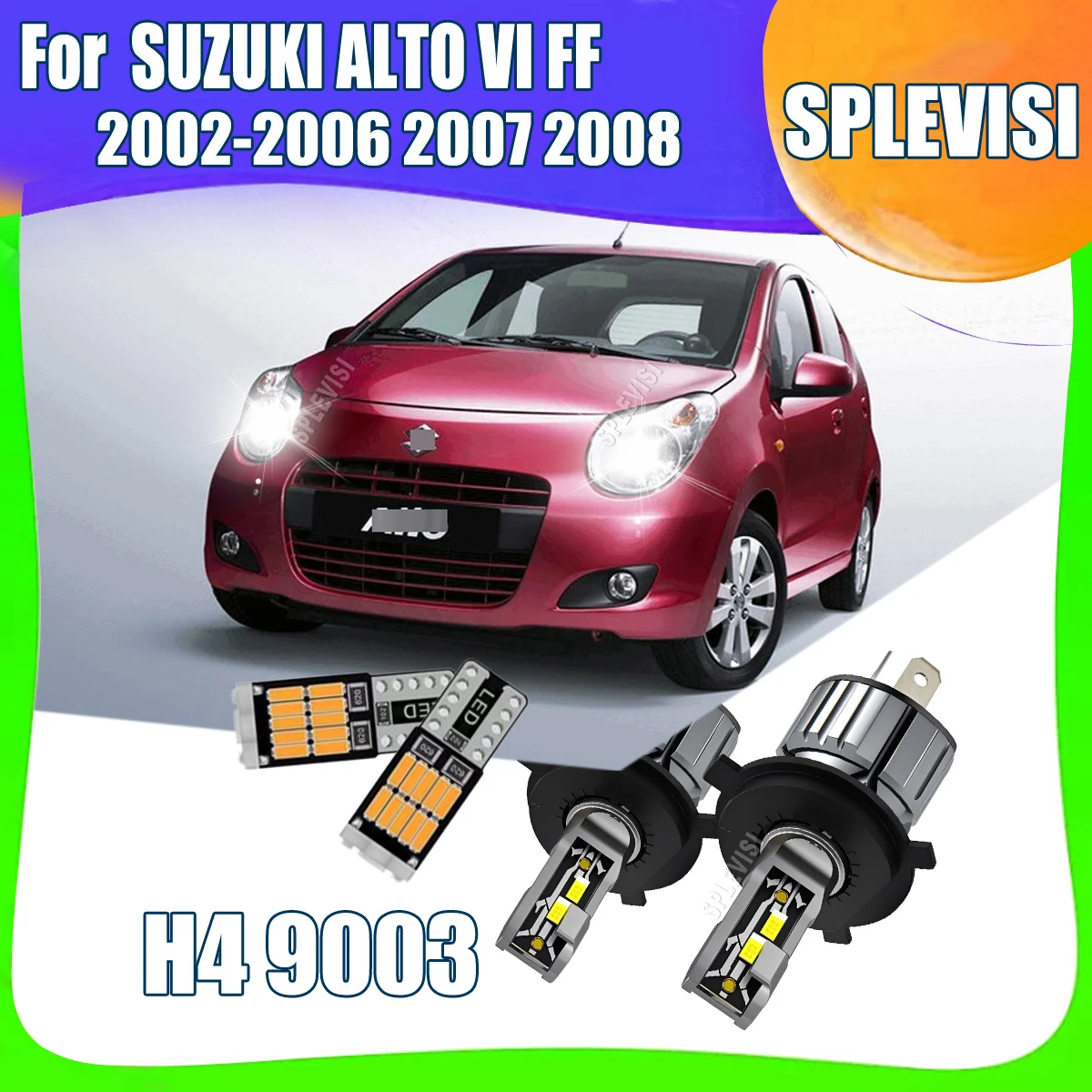 

9-16v H4 9003 White LED Car Headlight, 7500LM High Low Beam Bulbs For SUZUKI ALTO VI FF 2002 2003 2004 2005 2006 2007 2008