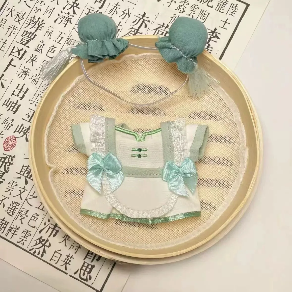 Платье в китайском стиле из хлопка-куклы 10 см, высокая красота, милое платье для девочек в древнем стиле, голова с фрикадельками