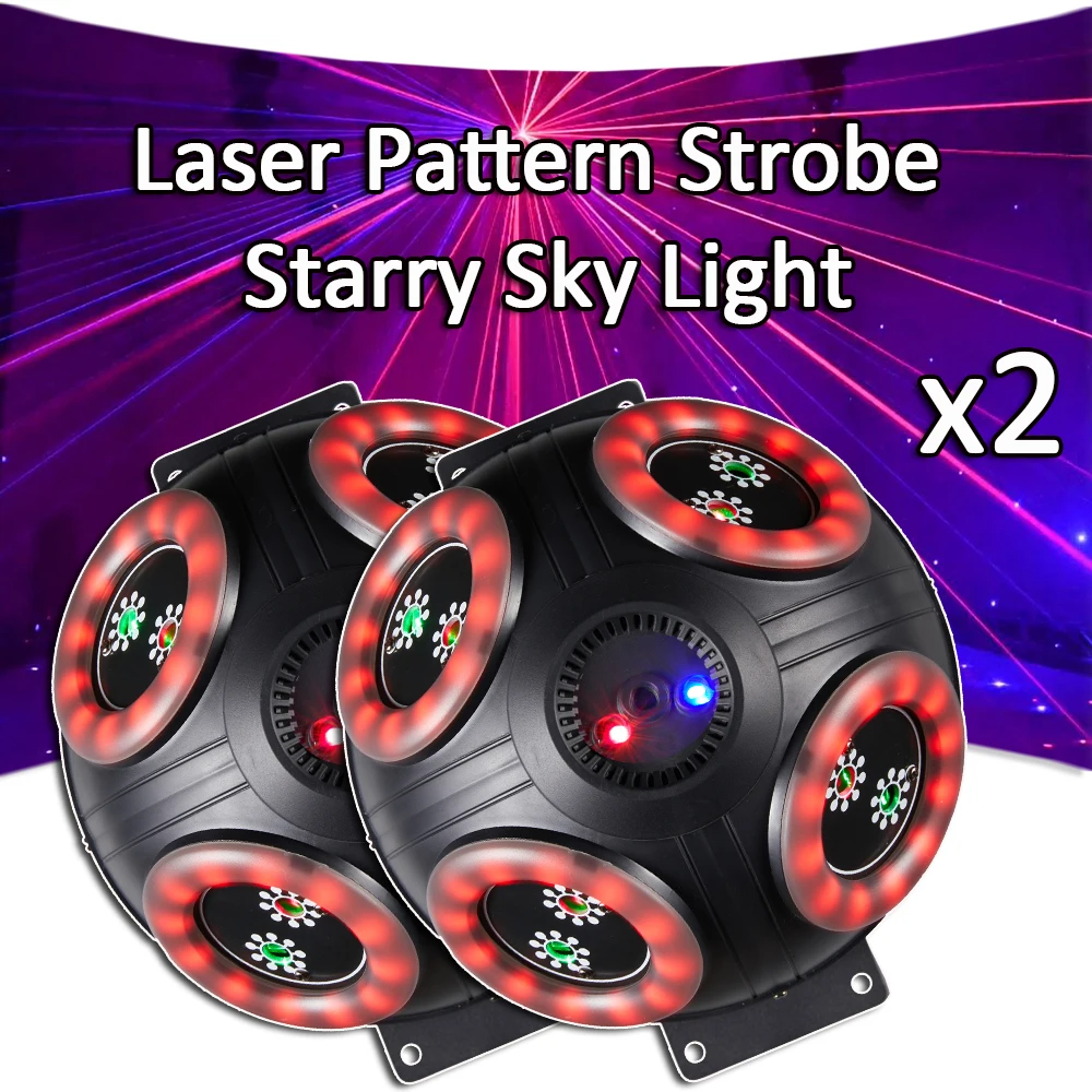 2Pcs/Lot LED Mushroom Starry Sky Laser Lights With DMX Control For Disco Dj Pub Party Wedding Party LED Moving Laser Light