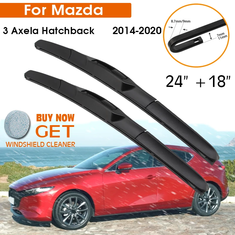 Car Wiper For Mazda 3 Axela Hatchback 2014-2020 Windshield Rubber Silicon Refill Front Window Wiper 24\