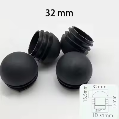 4pcs Spherical Head Black Plastic Round Head Tube Hole Plugs Chair Leg Caps Insert Plugs Floor Protector Furniture Bottom Covers - Image 11