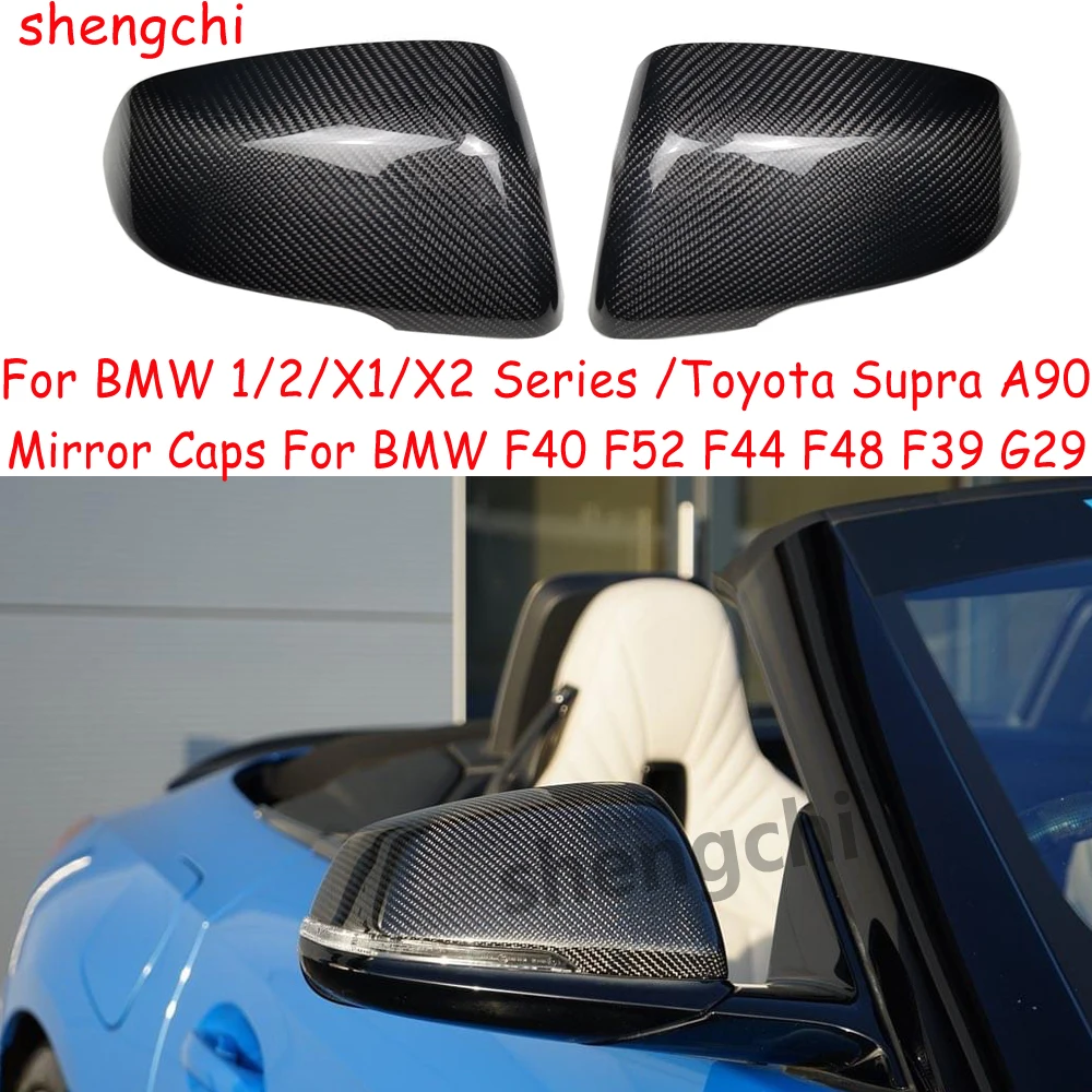 for BMW 1 2 X1 X2 Z4 Series F40 F52 F44 F48 F49 F39 G29 Toyota Supra A90 Carbon Fiber Side Door Replacement Mirror Cover Caps