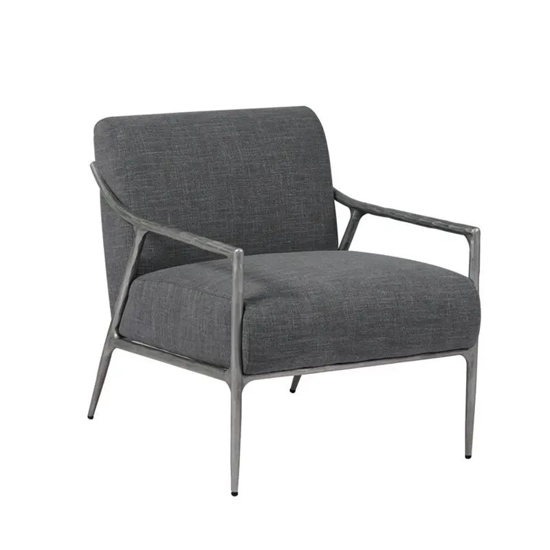 

Medieval retro leisure chair study chair forged steel soft bag bedroom oil wax leather sofa chair