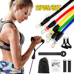 11Pcs/Set Pull Rope TPE Resistance Bands Przenośny sprzęt fitness Elastyczna opaska do ćwiczeń Pasek na kostkę Ekspander klatki piersiowej Ćwiczenia