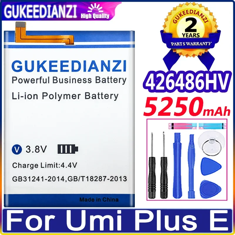 GUKEEDIANZI Battery 426486HV 5250mAh For Umi Plus E Smart Phone with tools