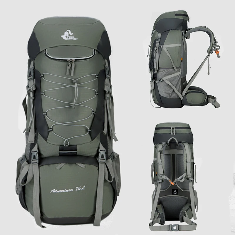 75L Outdoor Backpack Large Camping Back Pack Sport Bag With Rain Cover Waterproof Travel Rucksack Climbing Hiking Backpacks