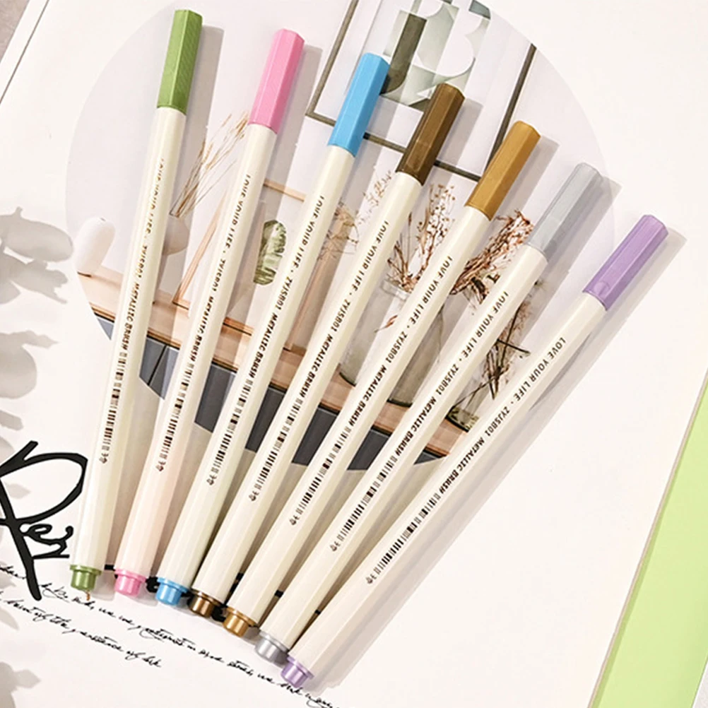 

12pcs Metallic Painting Pens Glitter Markers Scrapbooking Writing On Paper Wood Glass Art Supplies Kids Adults Gift Idea