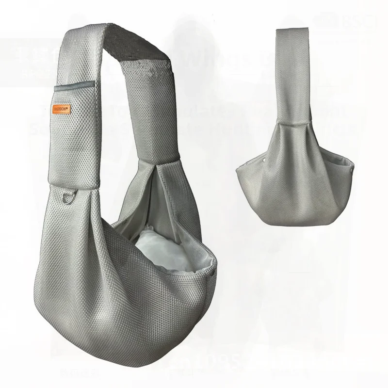 

Summer Pet Outing Crossbody Bag Portable Breathable Cat And Dog Carrier Solid Color Polyester Slightly Soft Pet Supplies