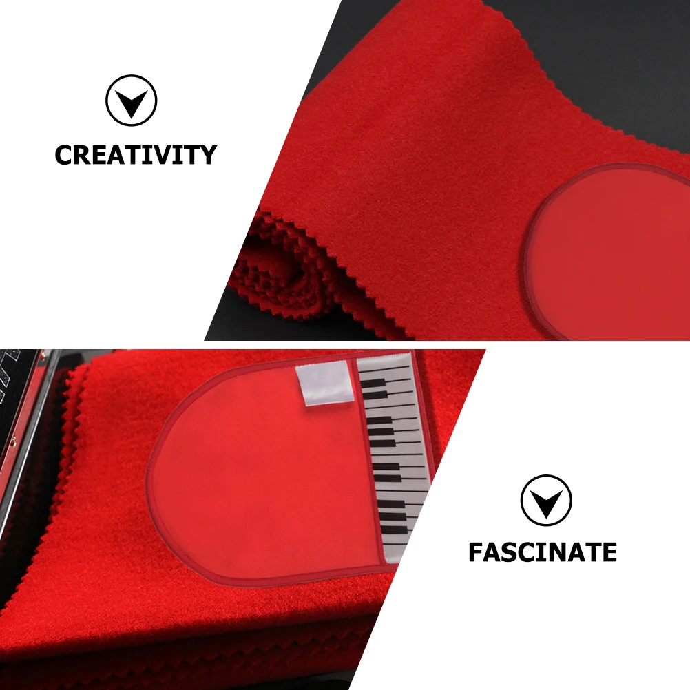 

Piano Keyboard Cover Glove Set Dust Letter Cloth Protector for Red Accessories Keyborad