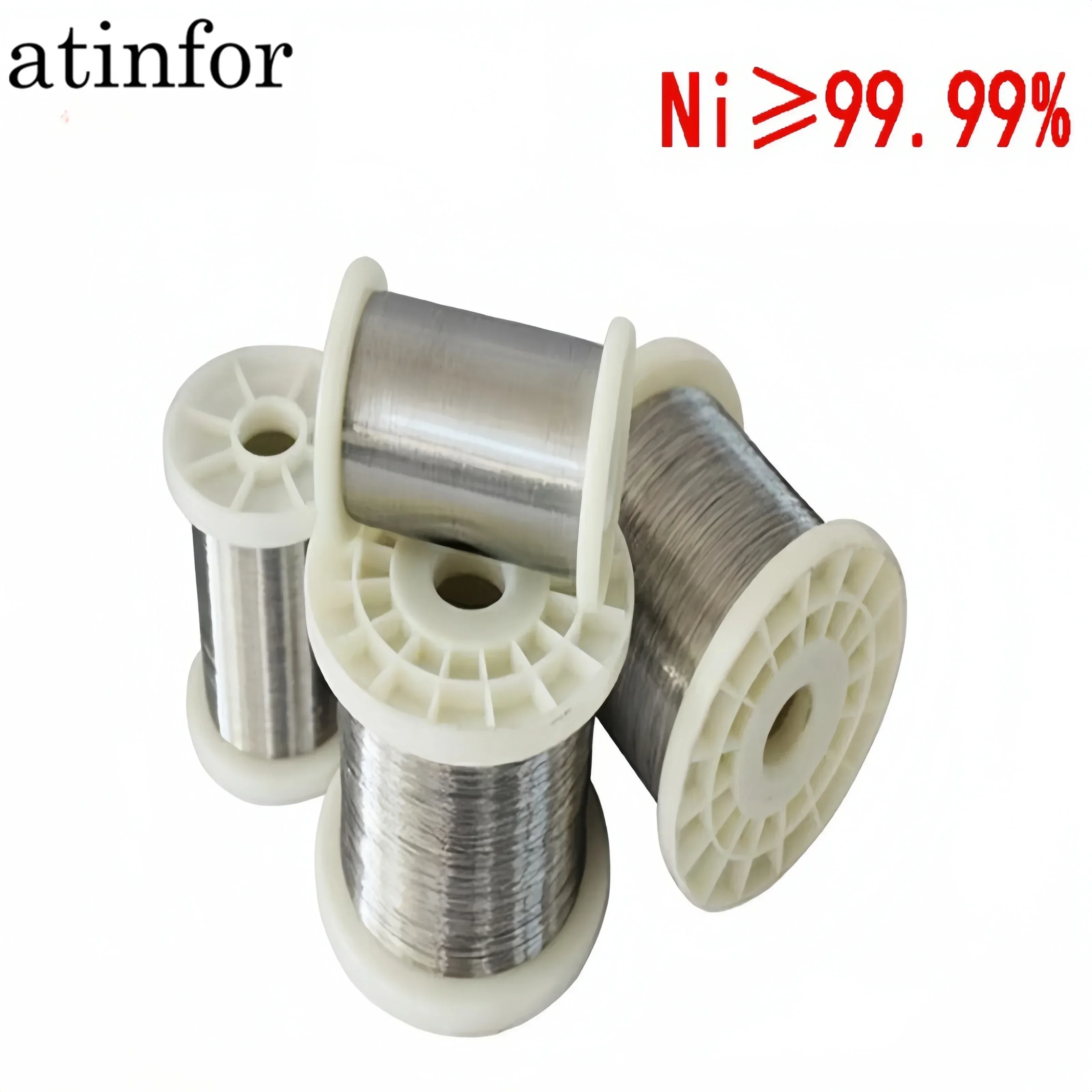 atinfor Ni 99.99% High Purity 0.025mm-8.0mm Nickel Wire Lectrode Wire Superfine for Scientific Research Laboratories