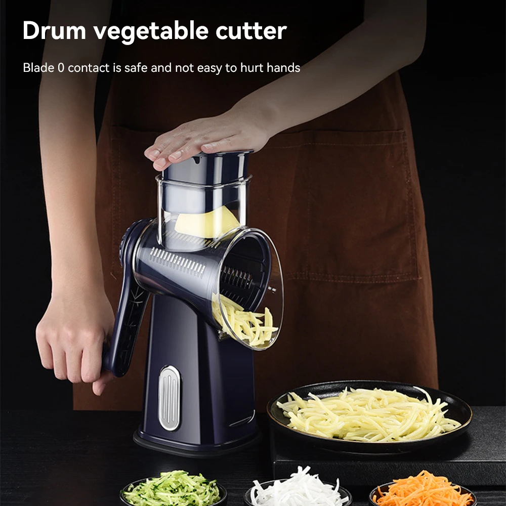 5 in 1 tagliaverdure grattugia multifunzione chopper tagliaverdure affettatrice con 5 affettatrici a tamburo rotondo gadget da cucina con Sto