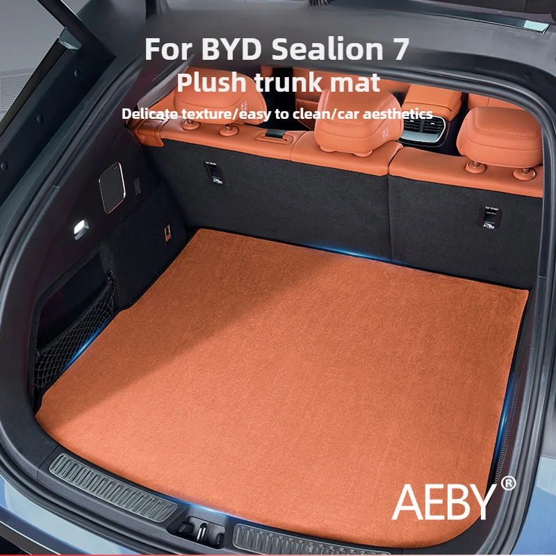 

AEBY For BYD Sealion 7 2024 Custom Fit Suede Trunk Mat , Original Color Anti-slip Cargo Liner Car Interior Accessories