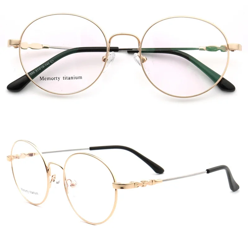 

Women Round Eyeglasses Frames for Men Metal Vintage Glasses Frames Nerd Full Rim Eyeglass Memory Metal Lightweight Eyewear