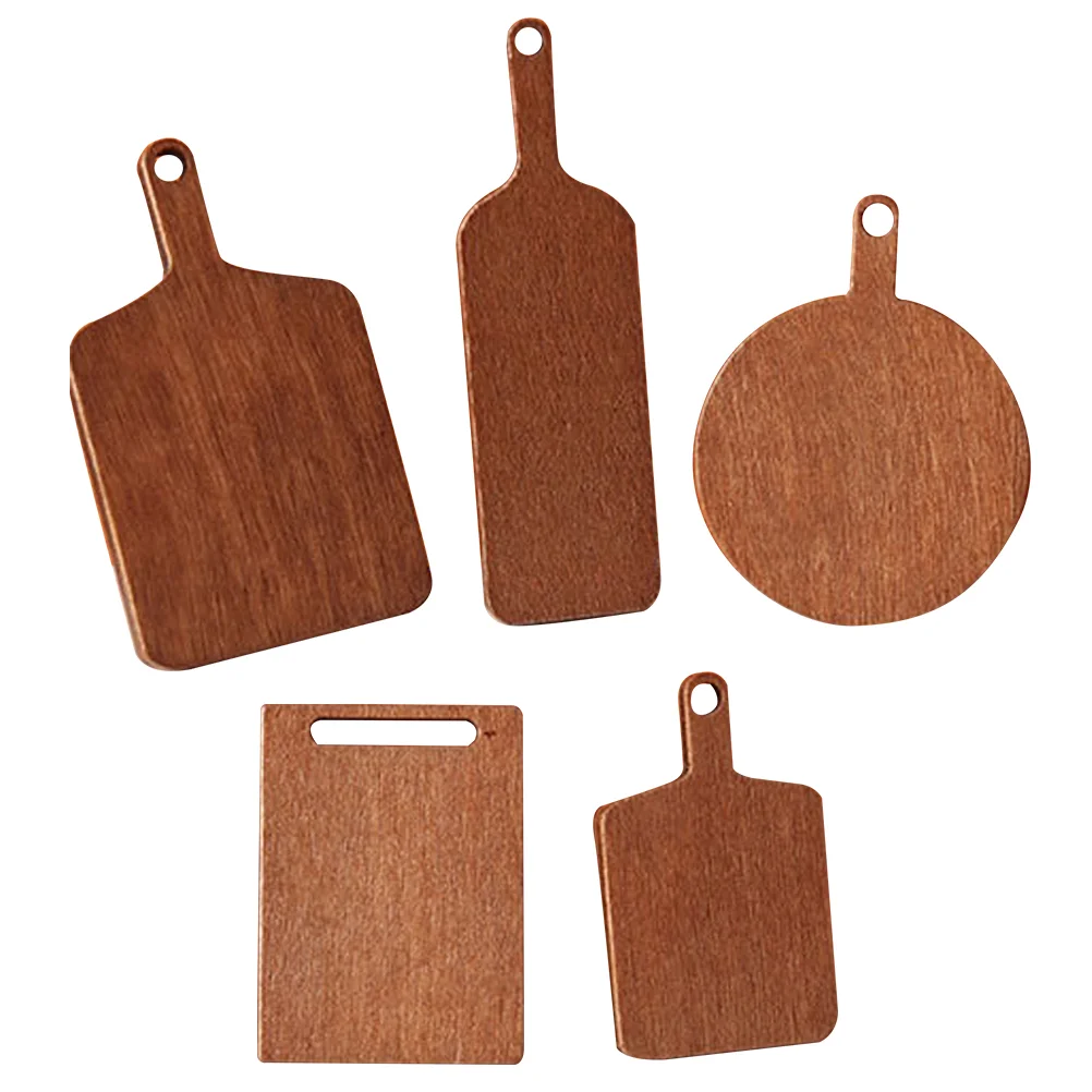 

10 Pcs Mini Chopping Board Miniature Model Cutting Kitchen for House Accessories Tiny Wood Small Decoration Craft Toys