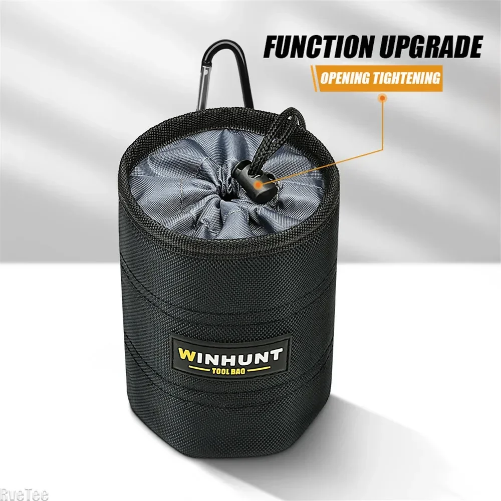 Cylinder Nail Screw Storage Waist Bag Multifunctional Straight Tube Iron Nail Screw Barrel Spare Parts Tool Belt Bag