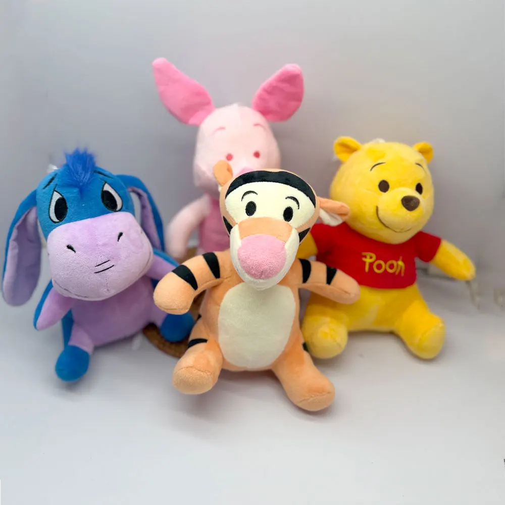 Cute Tigger, Piglet, Eeyore, and Winnie the Pooh plush toys—perfect Christmas or birthday gifts for children and girls.