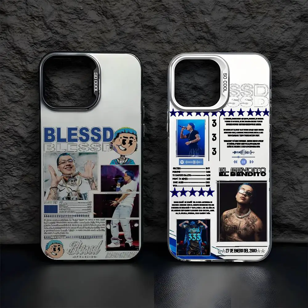 

B-Blessd CantanteS Rap Phone Case For IPhone 17 16 15 14 13 12 11 Pro Max Air Multicolor Matte Laser Metallic Aurora Funda