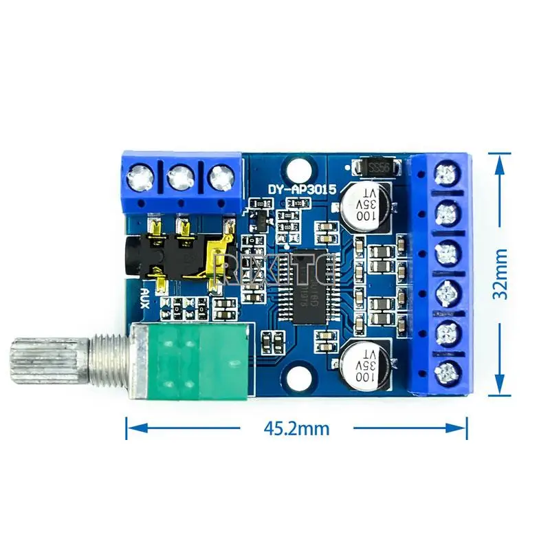 Placa amplificadora estéreo de doble canal, Audio Digital de alta potencia, 2x30W, módulo DIY, DC 8V-24V