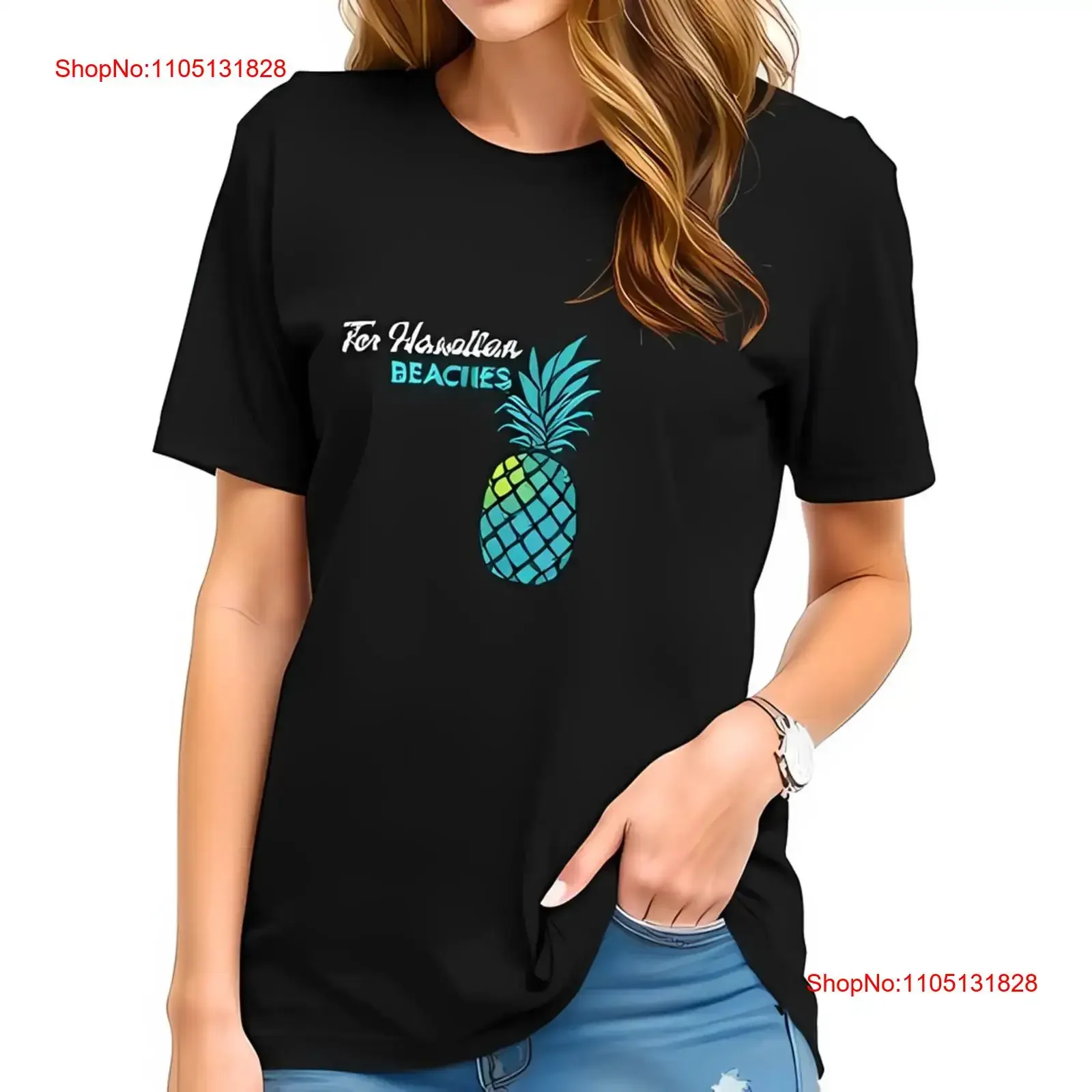 

Хлопковая футболка с бирюзовым и желтым ананасом. Для всех винтажных стираных универсальных топов для повседневной носки. Повседневная дышащая.