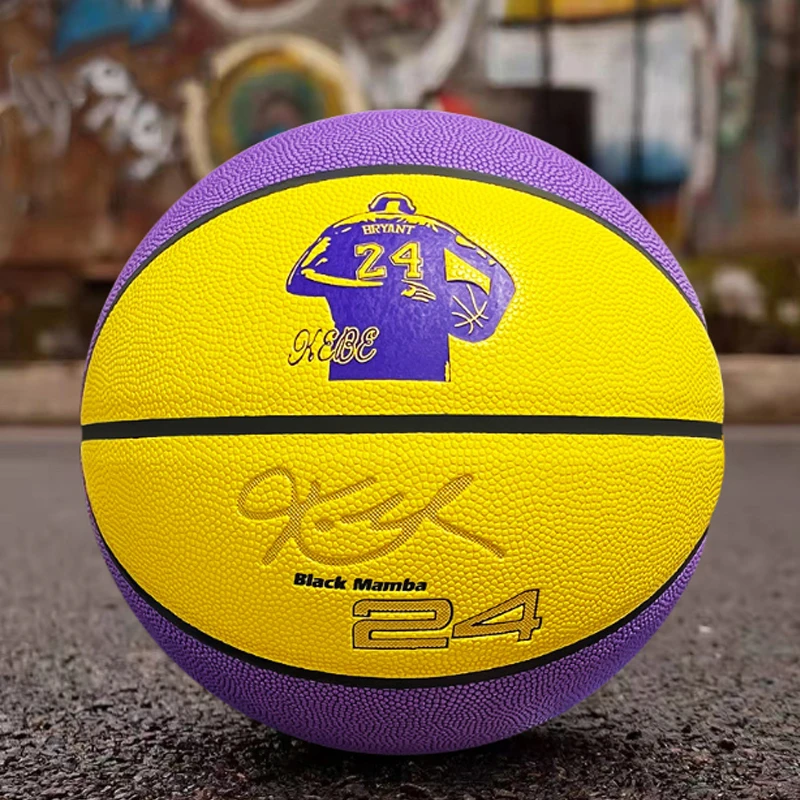 1 шт. Kobe Basketball Желтая Фиолетовая No 5 No 7 PU Black Mamba 24 Signature Game Прочная тренировка на открытом воздухе