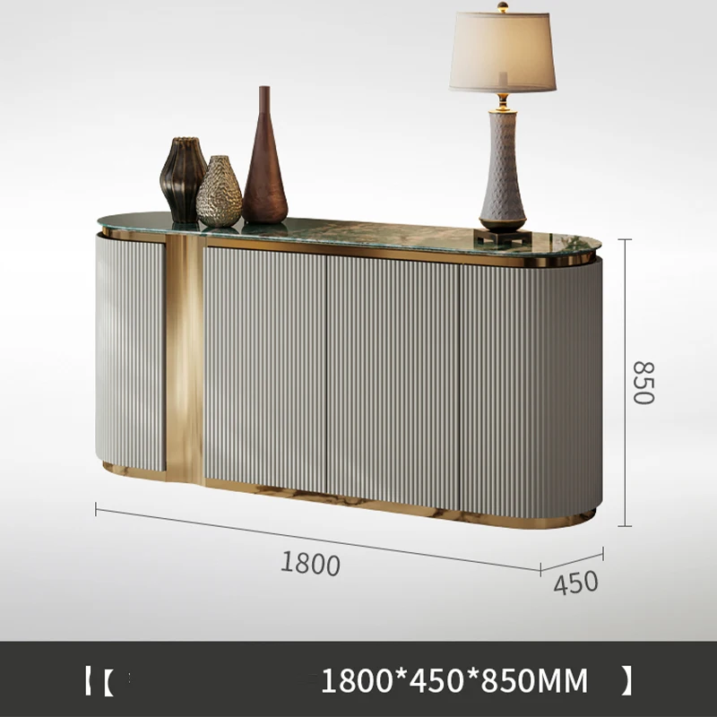 

Modern Luxury Marble Wooden Stainless Steel Sideboard Cabinet Buffet Cabinet Sideboard