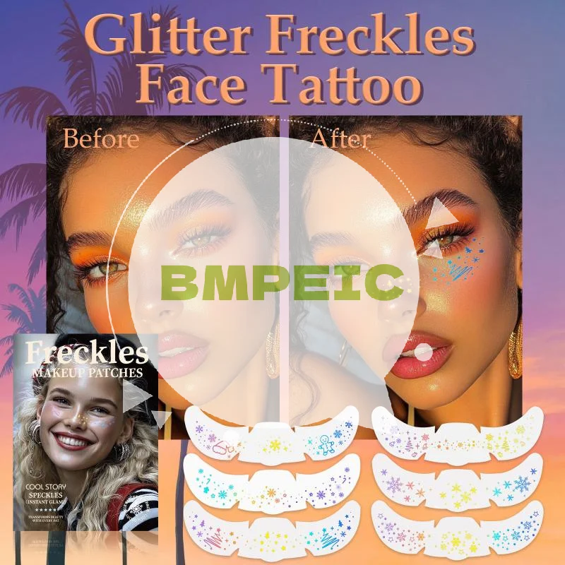 

6 листов наклейки с веснушками, рождественский макияж, штамповка, вечерние макияж, патч для лица, татуировка для щек, татуировка для лица, румяна, пятно, наклейки