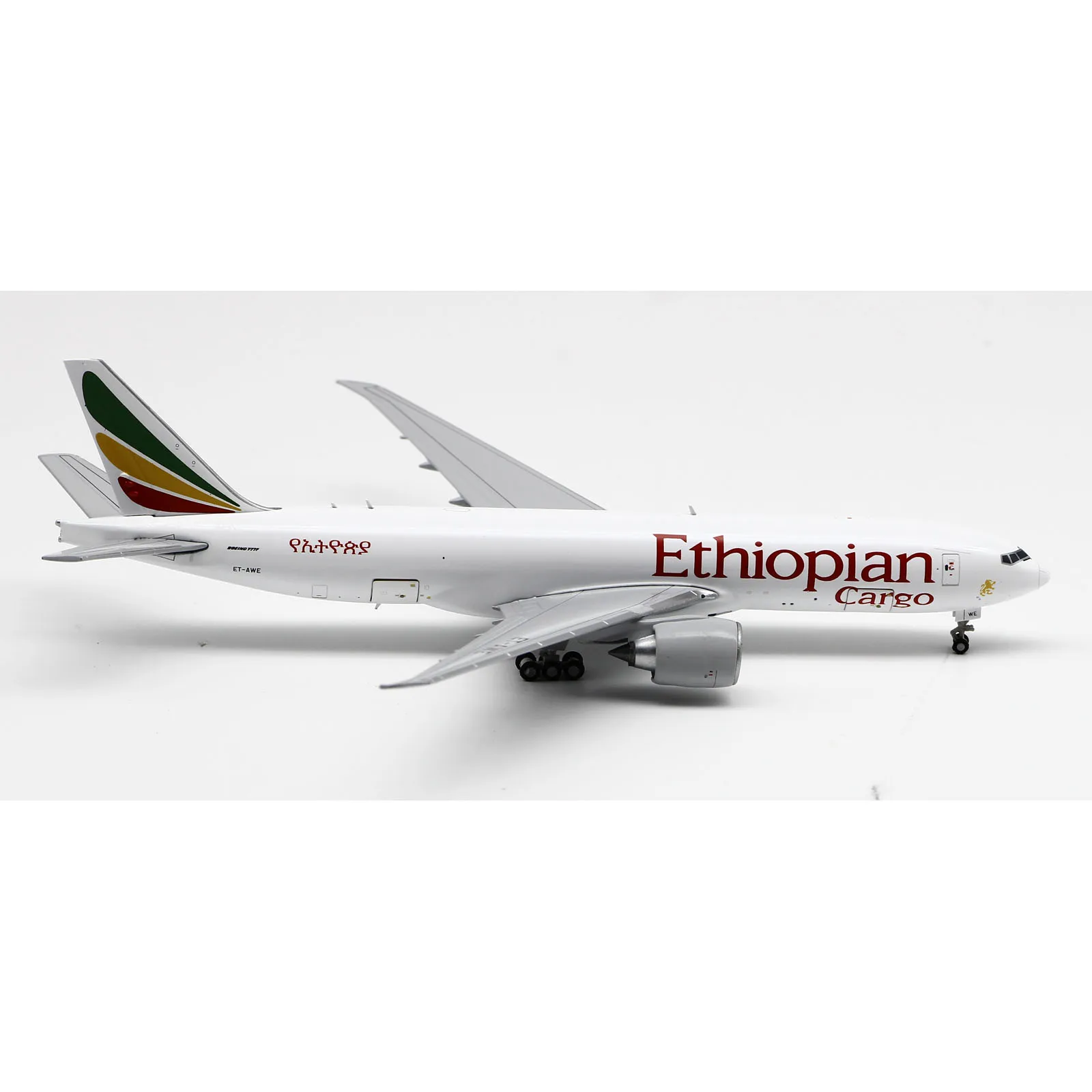 Xx40085c Gelegeerd Verzamelvliegtuig Cadeau Jc Wings 1:400 Ethiopische Vracht Interactieve Boeing B777f Diecast Vliegtuig Jet Model ET-AWE