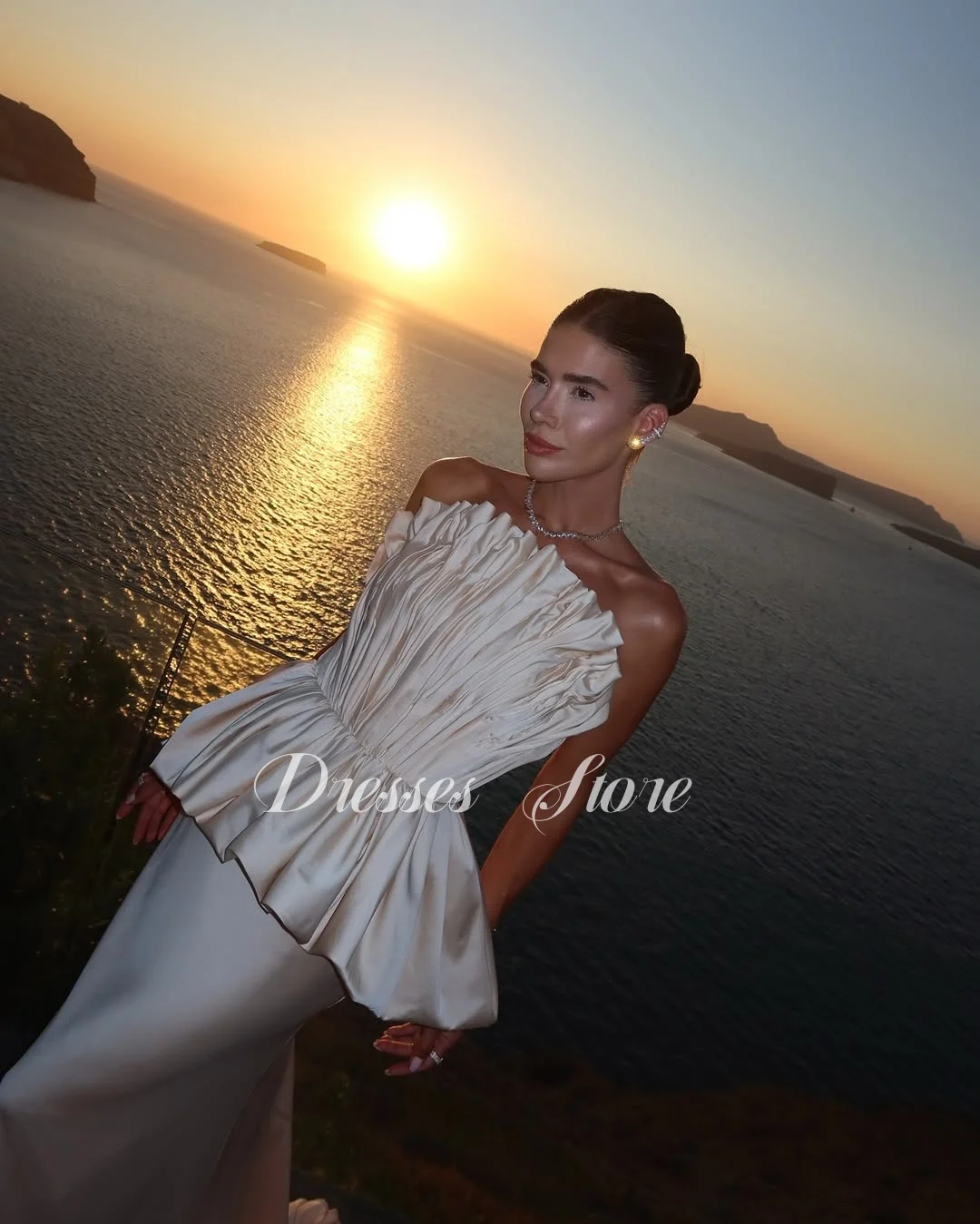 MD Elegant Scalloped Mermaid Evening Dress Sleeveless Ruched Ruffle Floor-Length Prom Dresse فساتين سهرة Customized
