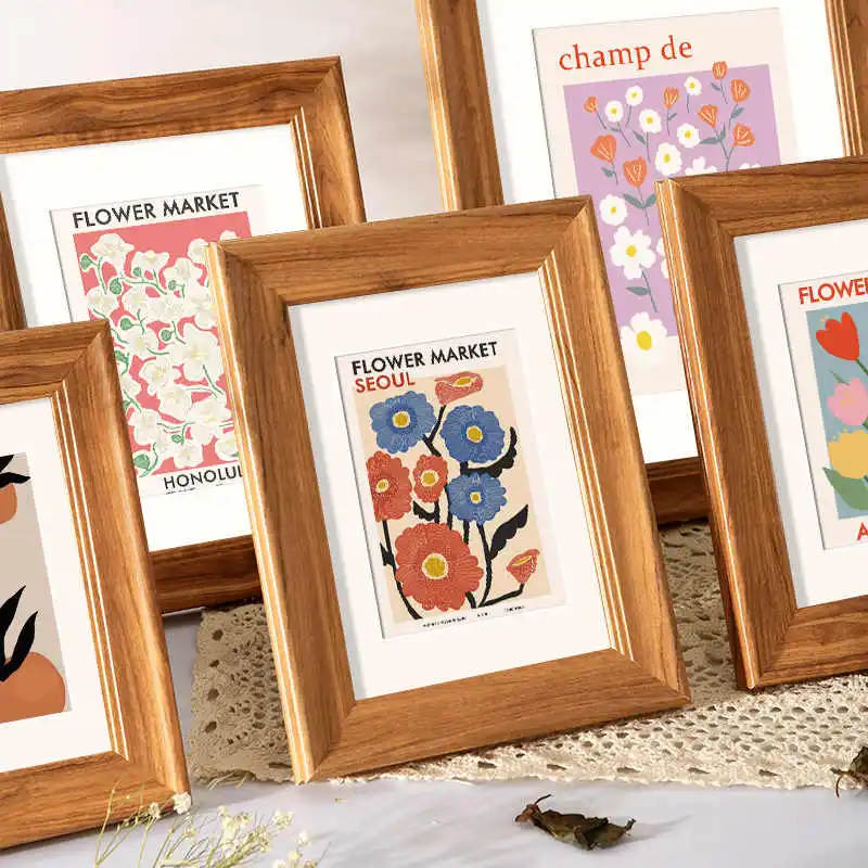 1Pcs Vintage Style Photo Frame Retro Display Stand 5-14inch Portrait Photo Stand DIY Pictures Commemorative Gift Decoration