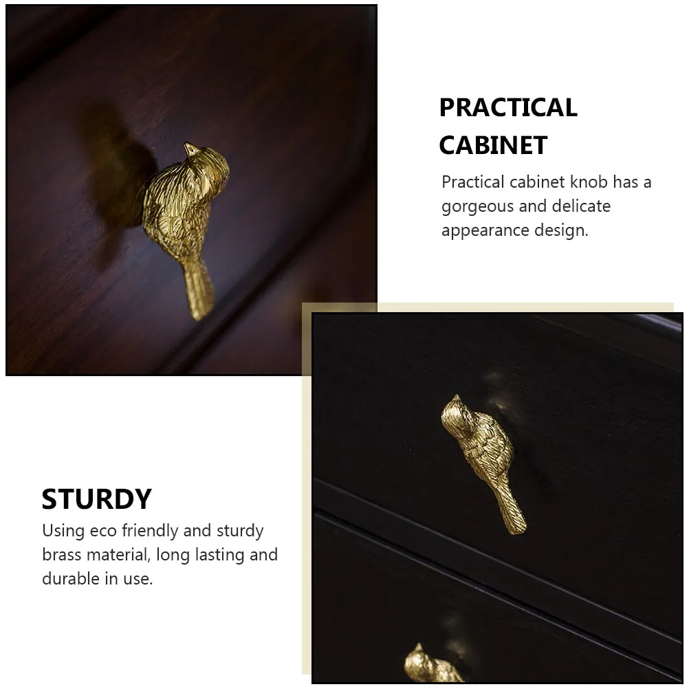 

Brass Cabinet Knob Drawer Pull H for Kitchen Furniture Wardrobe Door Hardware Accessories Golden Bird Cage Style Eco friendly