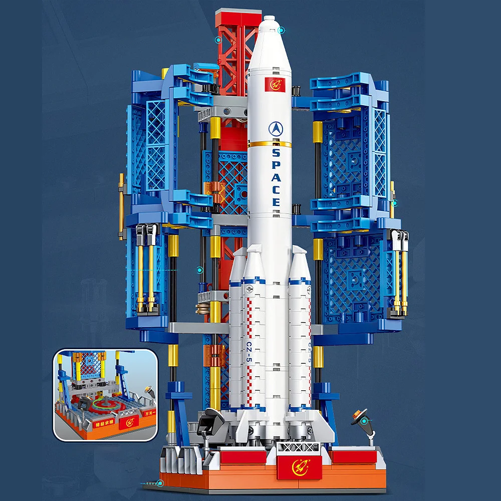 creatieve expert ruimte stad Spaceport Center moc Bouwsteenmodel speelgoedcadeaus Kerstmis 668-delig