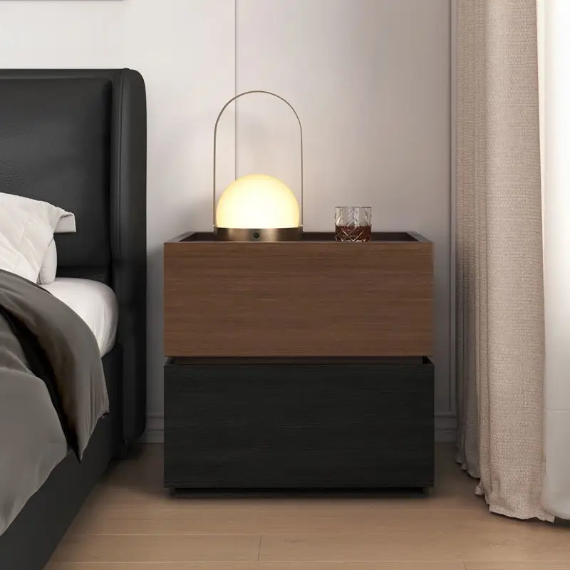 Bedroom bedside table Small apartment Home bedside small cabinet Storage cabinet E0 grade solid wood multi-layer home
