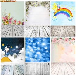 Fondali fotografici personalizzati in vinile Parete e pavimento in legno Tavole di fiori Paesaggio Studio fotografico Sfondo MBD-04