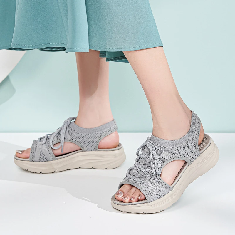 

European And American Fashion Breathable New Sports Md Casual Strap Solid Color Women's Sandals Comfortable Large-Size Sandals
