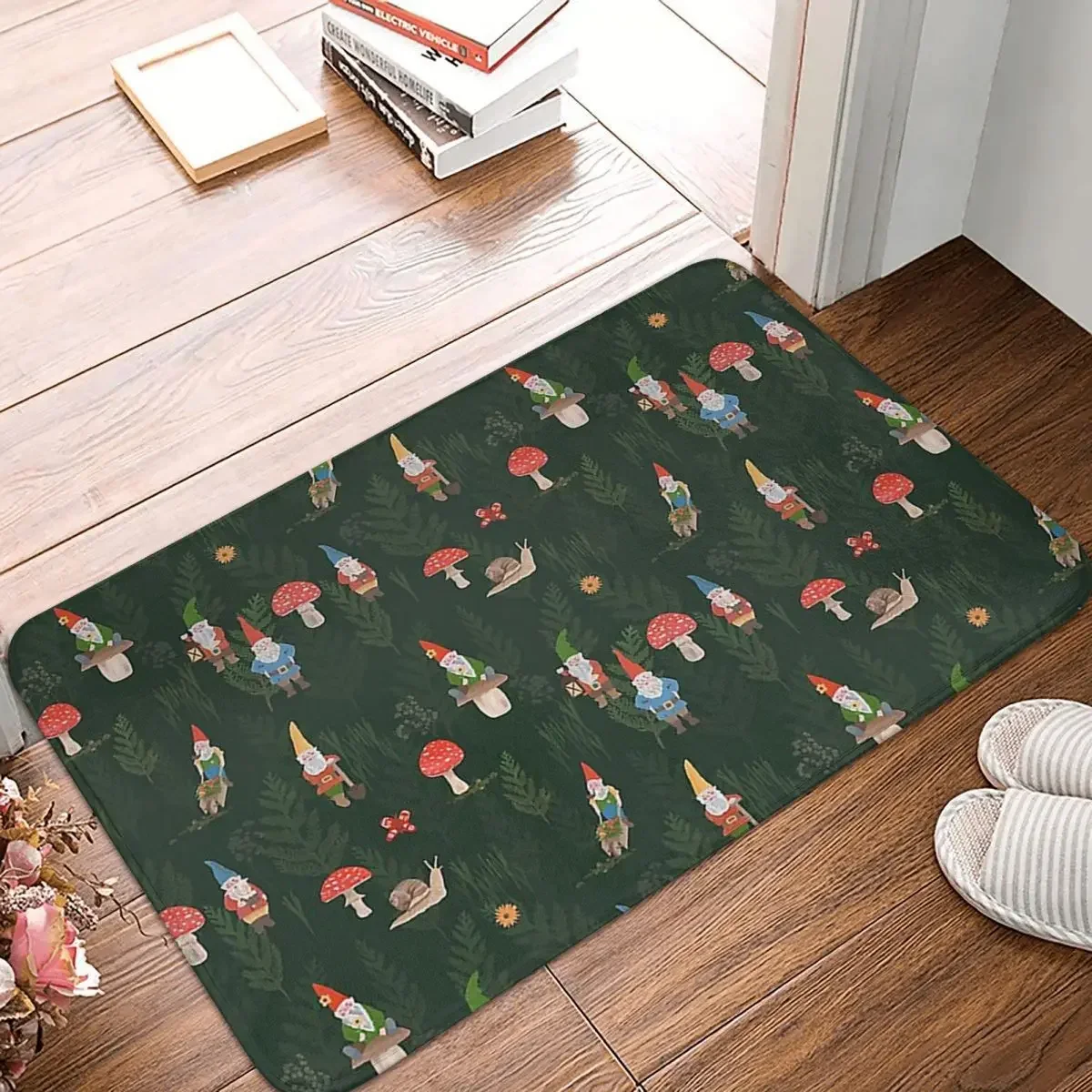 Woodland Gnomes Doormat Rug Carpet Mat Footpad Polyester Non-slip Antiwear Front Room Corridor Kitchen Bedroom Balcony Toilet