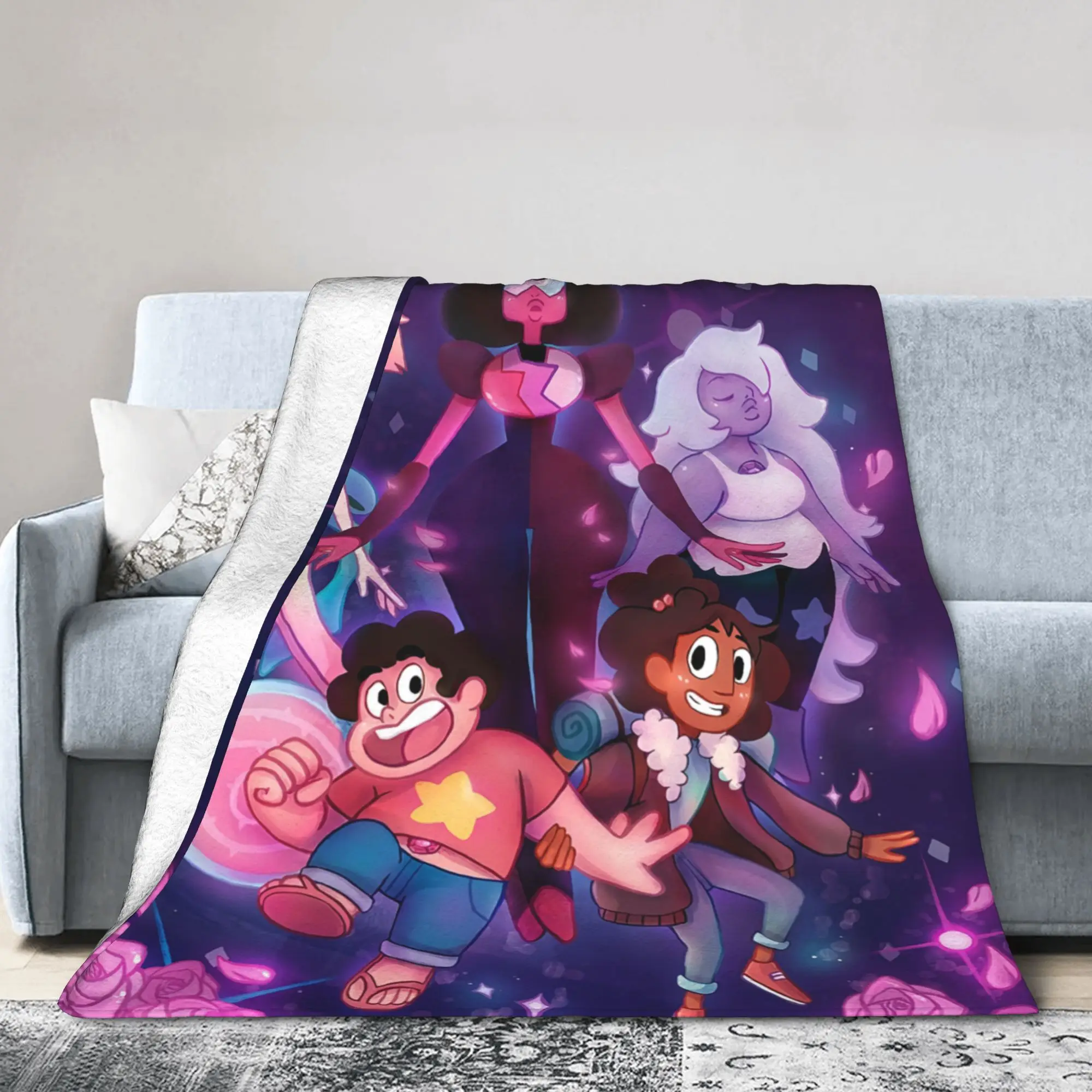 Cute Steven Universe  Blanket Flannel Textile Decor  Multi-function Soft Throw Blankets for Sofa Car Plush Thin Quilt