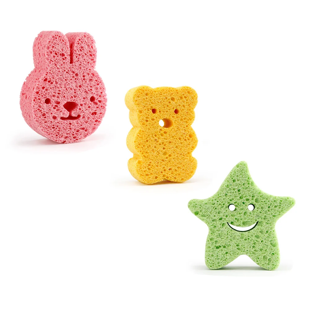 

3Pcs Infant Bath Sponge Loofah Soft Natural Fiber Easy Clean Dry Fast for Baby Shower Accessories