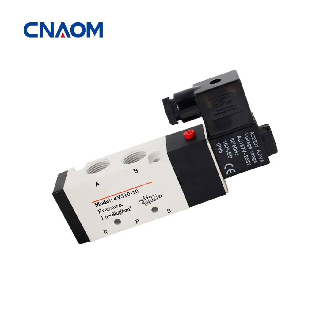 

CNAOM 4V310-10 Pneumatic Electric Solenoid Valve Control Air Gas Magnetic Valve DC12V DC24V AC110V AC220V Coil Volt