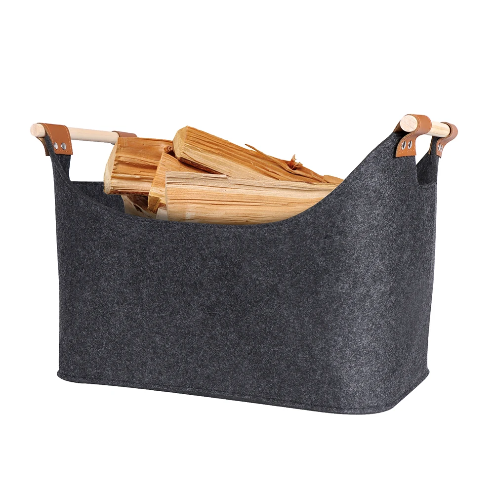 Felt Storage Bag Firewood Bags Fruit Vegetable Basket Clothes Toys Organizer Bag Planting Flowers Bag Home Storage Felt Bags