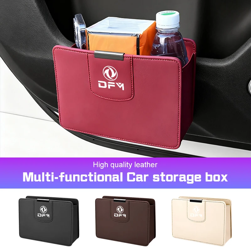 

For DFSK Dongfeng Fengguang 580 DFM Glory 560 500 Car Leather Storage Box Auto Door Trash Can Seat Back Garbage Bag Accessories