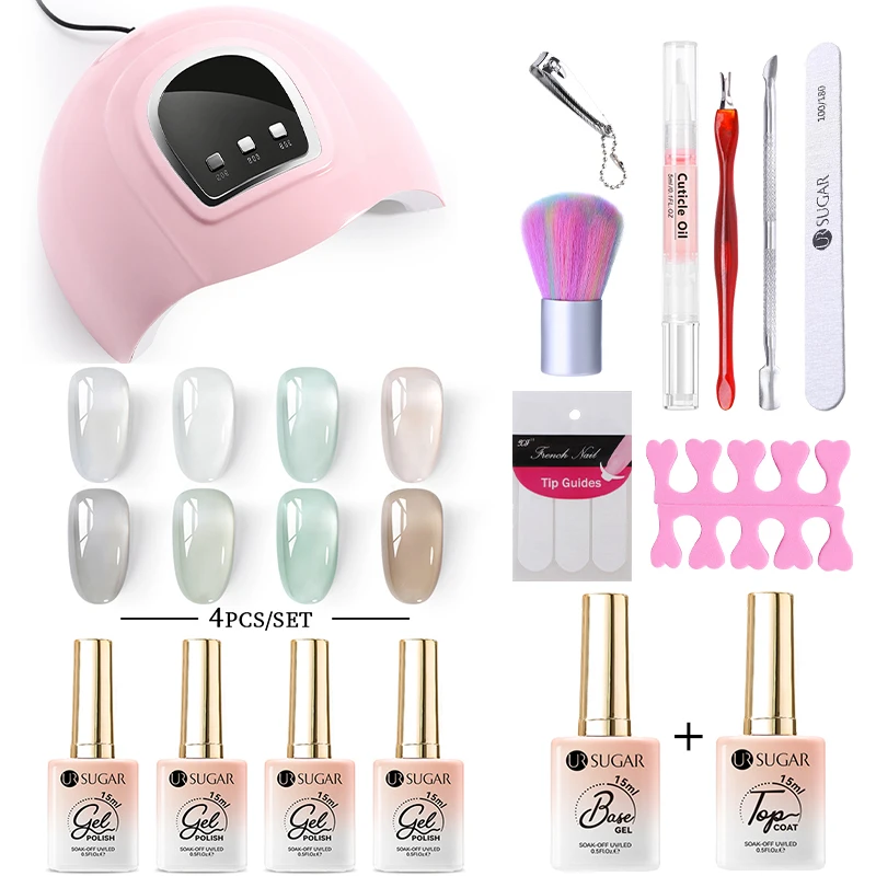 UR SUGAR Zestaw lakierów żelowych do paznokci / zestaw do paznokci akrylowych z lampą UV LED 36W Zestaw do suszenia kolorów Zestaw narzędzi do manicure Soak Off